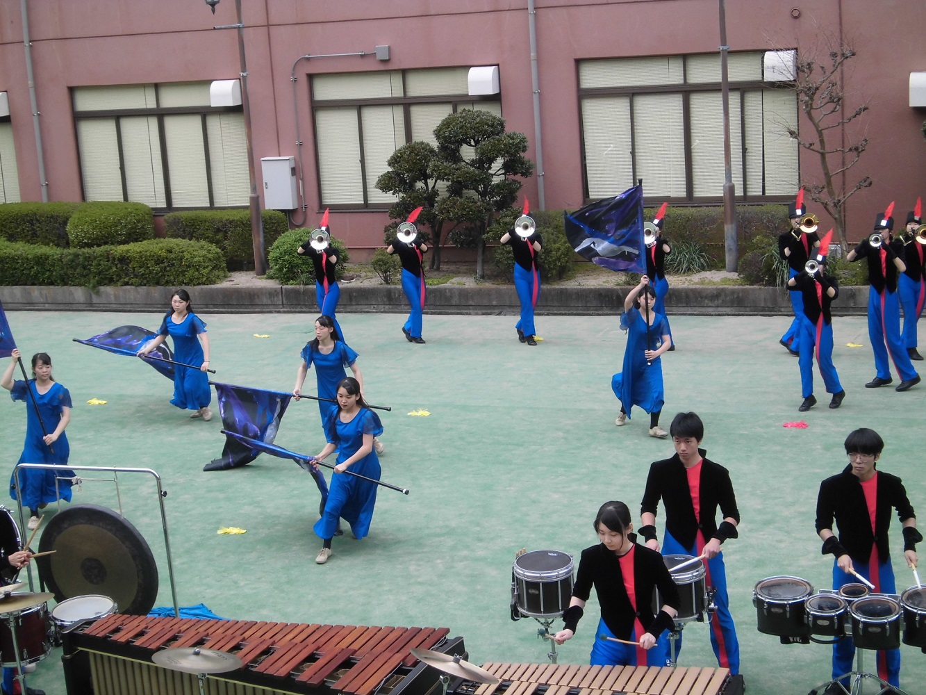 吹奏楽部 中庭演奏 金光大阪中学校 高等学校